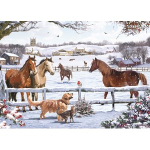 Otter House Puzzle (74739) - "Christmas On The Farm" - 1000 pezzi