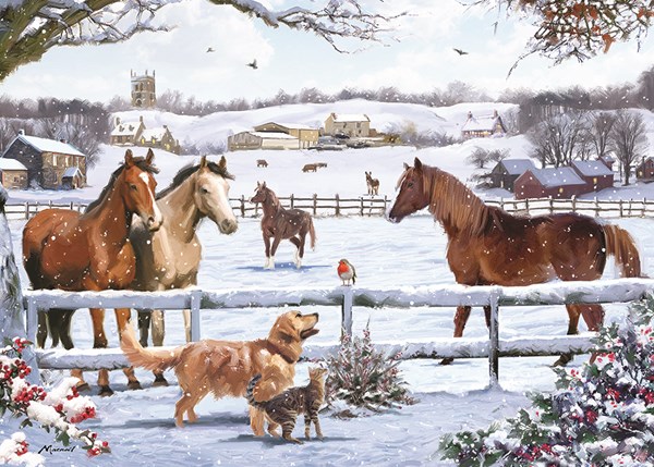 Otter House Puzzle (74739) - "Christmas On The Farm" - 1000 pezzi
