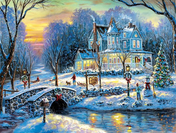 SunsOut (60760) - Robert Finale: "A White Christmas" - 1000 pezzi