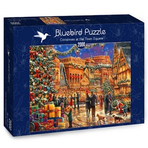 Bluebird Puzzle (70057) - Chuck Pinson: "Christmas at the Town Square" - 2000 pezzi