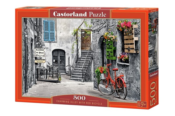 Castorland (B-53339) - "Charming Alley with Red Bicycle" - 500 pezzi