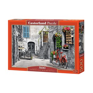 Castorland (B-53339) - "Charming Alley with Red Bicycle" - 500 pezzi