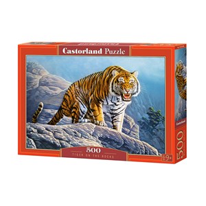 Castorland (B-53346) - "Tiger on the Rocks" - 500 pezzi