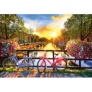Castorland (C-104536) - "Picturesque Amsterdam With Bicycles" - 1000 pezzi