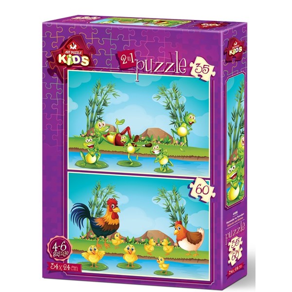 Art Puzzle (4496) - "Animals and Babies" - 35 60 pezzi