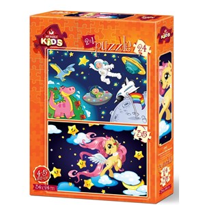 Art Puzzle (4492) - "The Astronaut and The Baby Pegasus" - 24 35 pezzi
