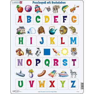 Larsen (LS826-DE) - "Learn the Alphabet, 26 Upper Case Letters - DE" - 26 pezzi