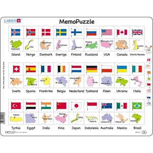 Larsen (GP6-NO) - "Flags and Capitals of 27 Countries" - 54 pezzi