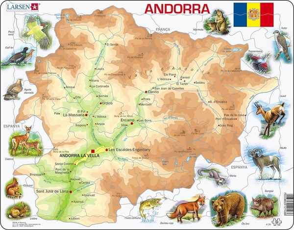 Larsen (A26-CT) - "Andorra Physical Map - CT" - 54 pezzi