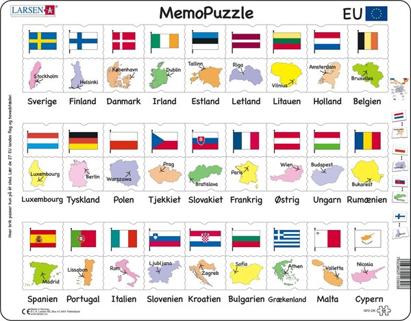 Larsen (GP2-DK) - "Names, Flags and Capitals of 27 EU Member States" - 54 pezzi