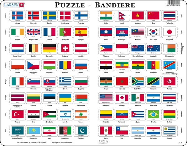 Larsen (L2-IT) - "Flag-Puzzle" - 80 pezzi