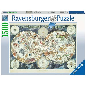 Ravensburger (16003) - "World Map of Fantastic Beasts" - 1500 pezzi