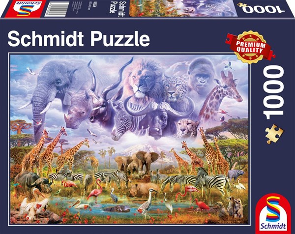 Schmidt Spiele (58356) - "Animals at the Waterhole" - 1000 pezzi