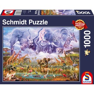 Schmidt Spiele (58356) - "Animals at the Waterhole" - 1000 pezzi