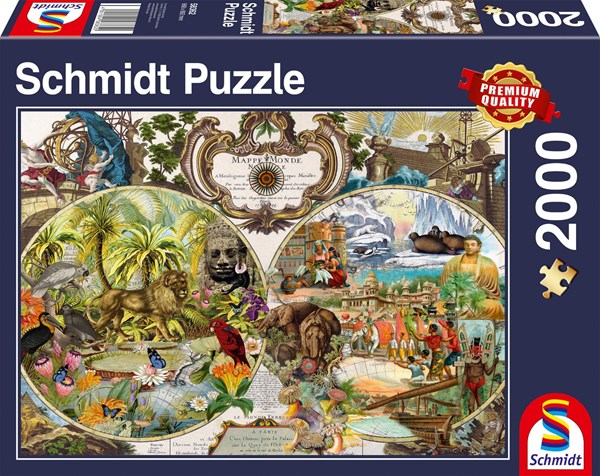 Schmidt Spiele (58362) - "Exotic World Map" - 2000 pezzi