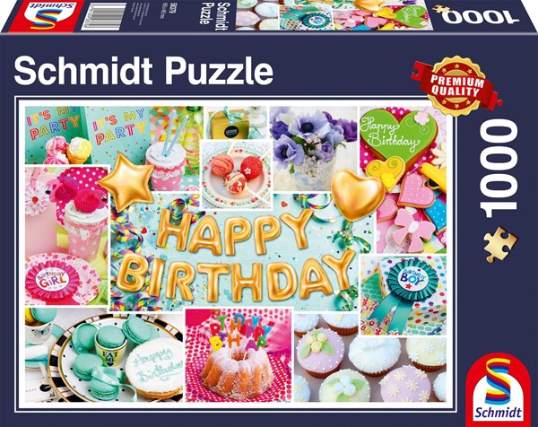 Schmidt Spiele (58379) - "Happy Birthday" - 1000 pezzi