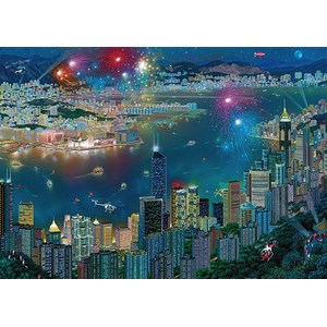 Schmidt Spiele (59650) - Alexander Chen: "Fireworks over Hong Kong" - 1000 pezzi