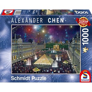 Schmidt Spiele (59648) - Alexander Chen: "Fireworks at the Louvre" - 1000 pezzi