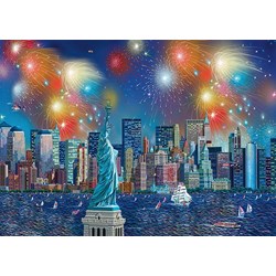 Schmidt Spiele (59649) - Alexander Chen: "Statue of Liberty with Fireworks" - 1000 pezzi