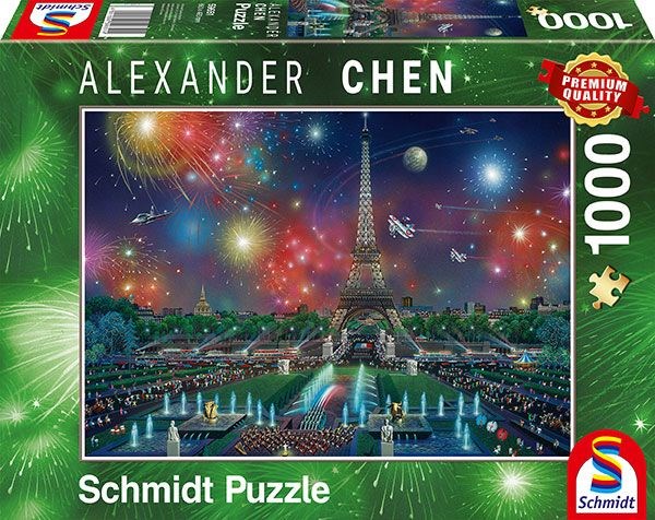 Schmidt Spiele (59651) - Alexander Chen: "Fireworks at the Eiffel Tower" - 1000 pezzi