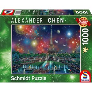 Schmidt Spiele (59651) - Alexander Chen: "Fireworks at the Eiffel Tower" - 1000 pezzi