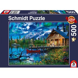 Schmidt Spiele (58365) - "Mountain Lake in the Moonlight" - 500 pezzi