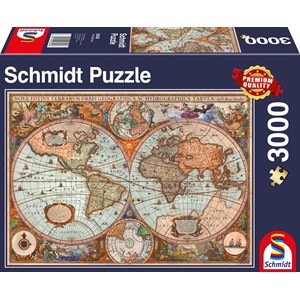 Schmidt Spiele (58328) - "Antique World Map" - 3000 pezzi