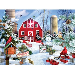 SunsOut (35025) - "A Snowy Day on the Farm" - 1000 pezzi