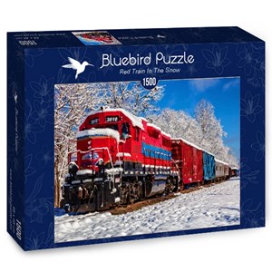 Bluebird Puzzle (70282) - "Red Train In The Snow Red Train In The Snow" - 1500 pezzi