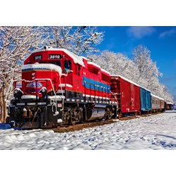 Bluebird Puzzle (70282) - "Red Train In The Snow Red Train In The Snow" - 1500 pezzi