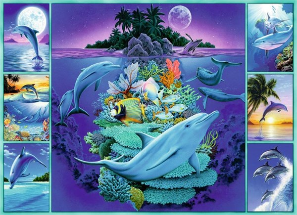 Ravensburger (13191) - "Dolphin Collage" - 300 pezzi