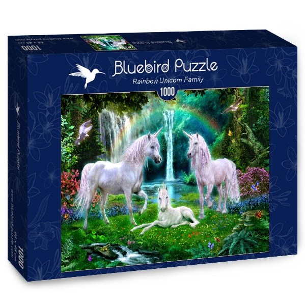 Bluebird Puzzle (70193) - "Rainbow Unicorn Family" - 1000 pezzi