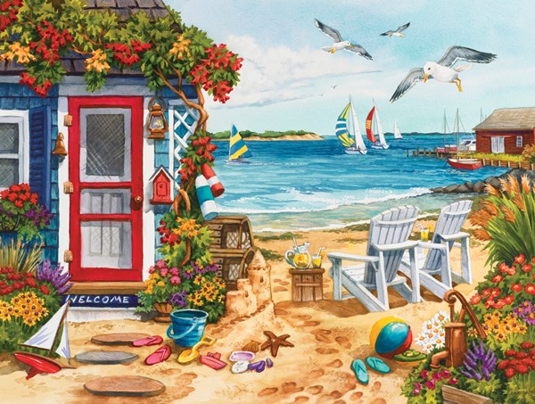 SunsOut (62924) - Nancy Wernersbach: "Beach Summer Cottage" - 1000 pezzi