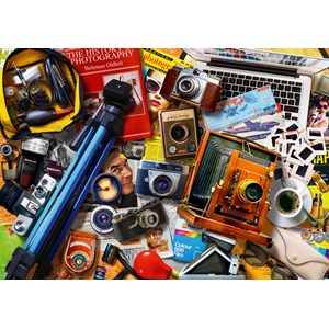 Bluebird Puzzle (70240) - "Retro Camera Tabletop" - 1000 pezzi