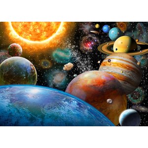 Bluebird Puzzle (70110) - Adrian Chesterman: "Planets and Their Moons" - 500 pezzi
