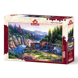 Art Puzzle (4233) - "Travelling by Train" - 1000 pezzi
