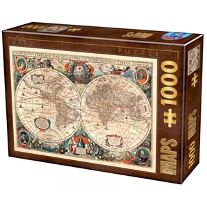 D-Toys (75710) - "Antique World Map" - 1000 pezzi