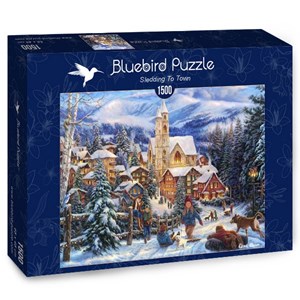 Bluebird Puzzle (70053) - Chuck Pinson: "Sledding To Town" - 1500 pezzi