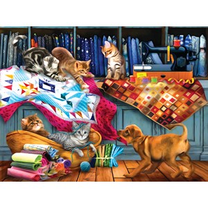 SunsOut (28874) - Tom Wood: "Quilting Room Mischief" - 1000 pezzi