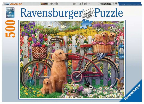 Ravensburger (15036) - "Cute dogs in the garden" - 500 pezzi
