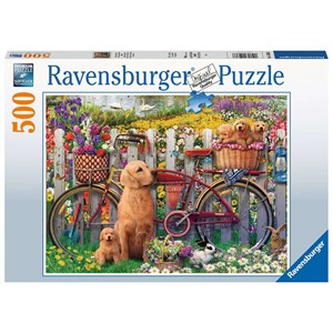 Ravensburger (15036) - "Cute dogs in the garden" - 500 pezzi