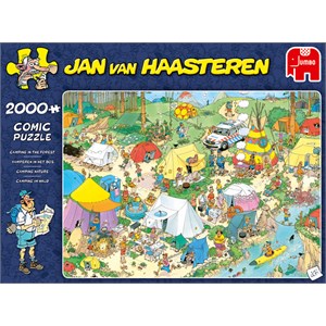 Jumbo (19087) - Jan van Haasteren: "Camping in the Forest" - 2000 pezzi