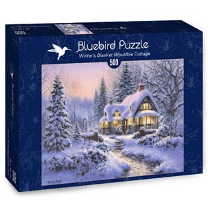 Bluebird Puzzle (70066) - "Winter's Blanket Wouldbie Cottage" - 500 pezzi