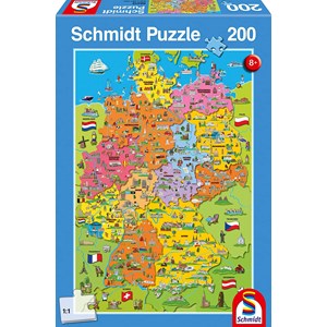 Schmidt Spiele (56312) - "Map of Germany with Pictures" - 200 pezzi