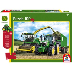 Schmidt Spiele (56315) - "John Deere 649M Tractor with 8500i Harvester" - 100 pezzi