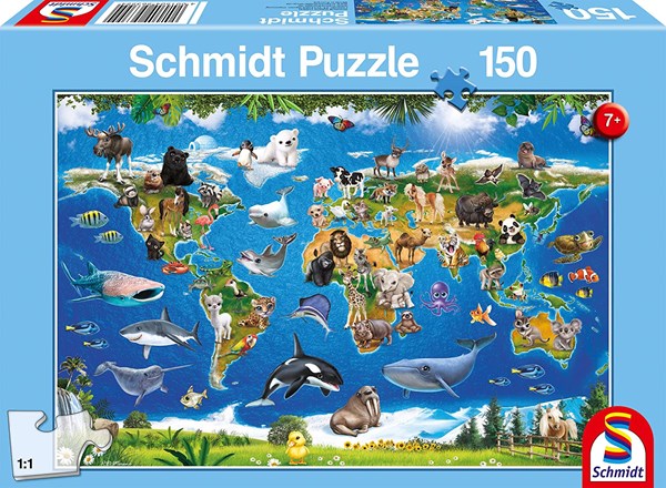 Schmidt Spiele (56355) - "Animal World" - 150 pezzi