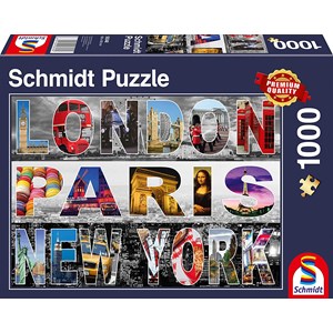 Schmidt Spiele (58348) - "London, Paris, New York" - 1000 pezzi