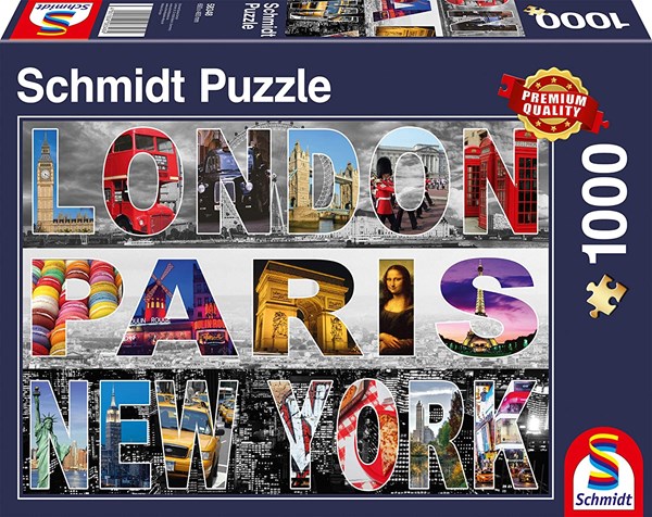 Schmidt Spiele (58348) - "London, Paris, New York" - 1000 pezzi