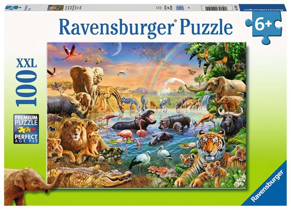 Ravensburger (12910) - "Savannah Jungle Waterhole" - 100 pezzi