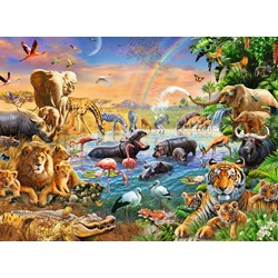 Ravensburger (12910) - "Savannah Jungle Waterhole" - 100 pezzi